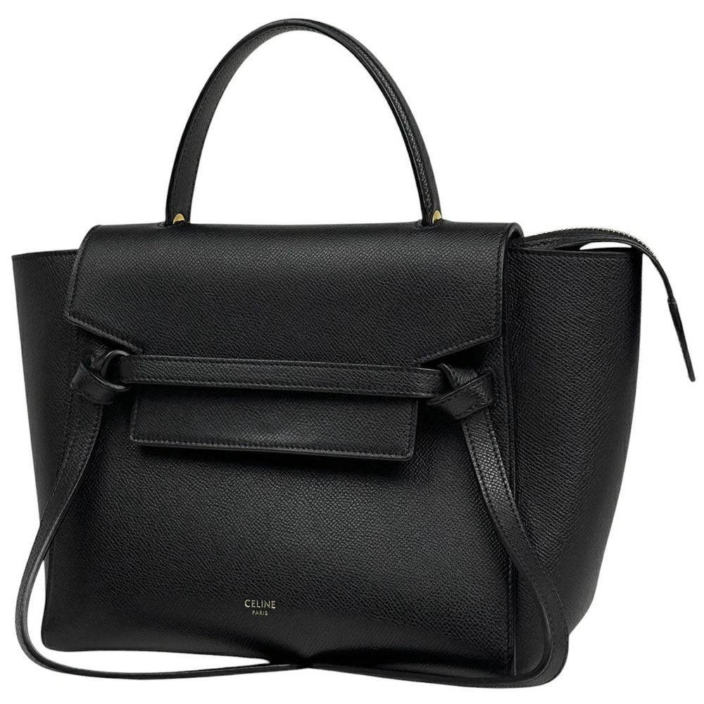 Celine Belt Bag Shoulder Handbag Leather Black